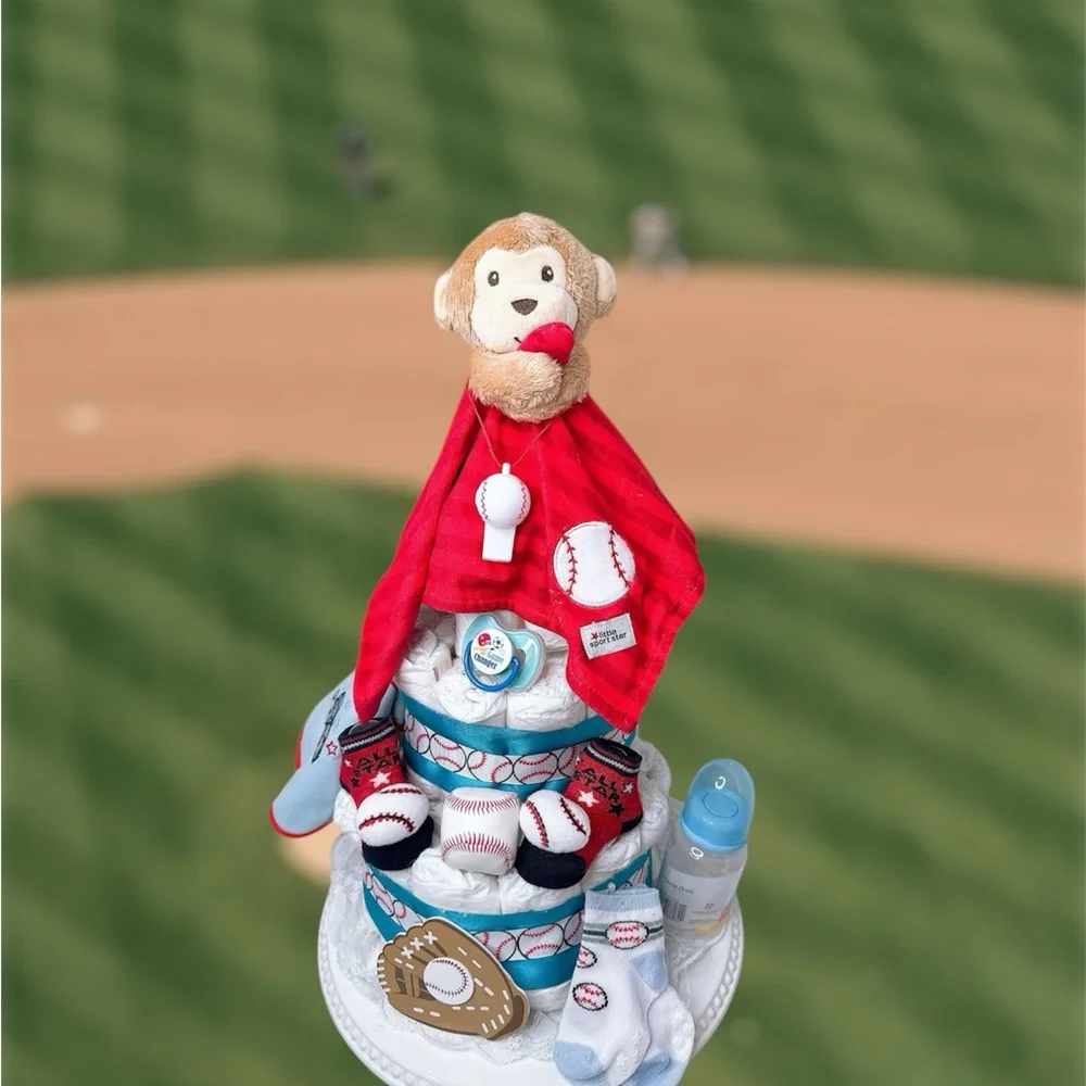 Baseball Diaper Cake, Sport Baby Shower Gift
